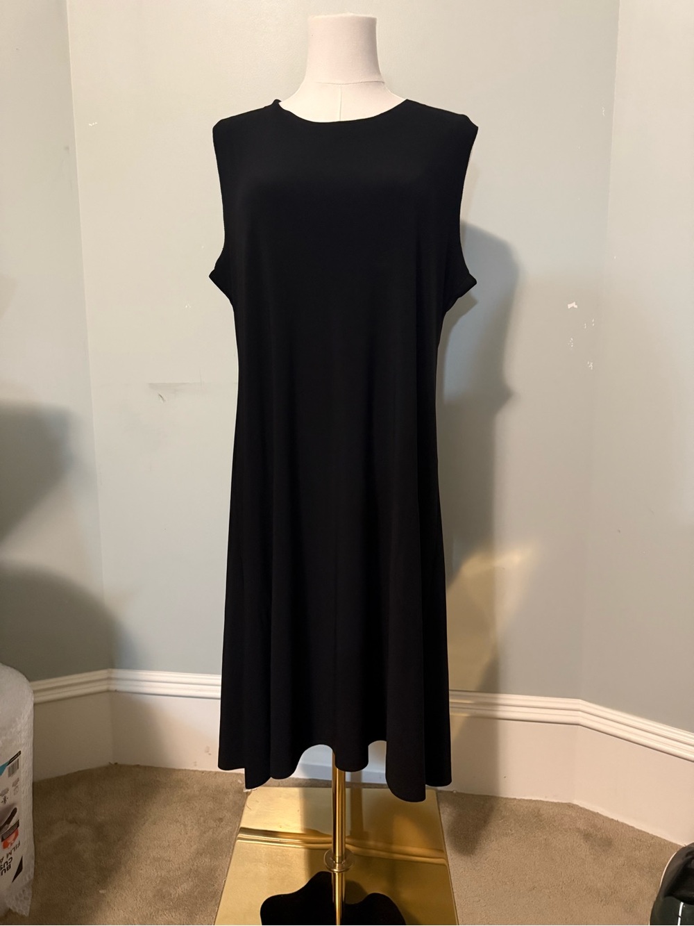 Norma Kamali Classic Black Sleeveless A-Line Dress